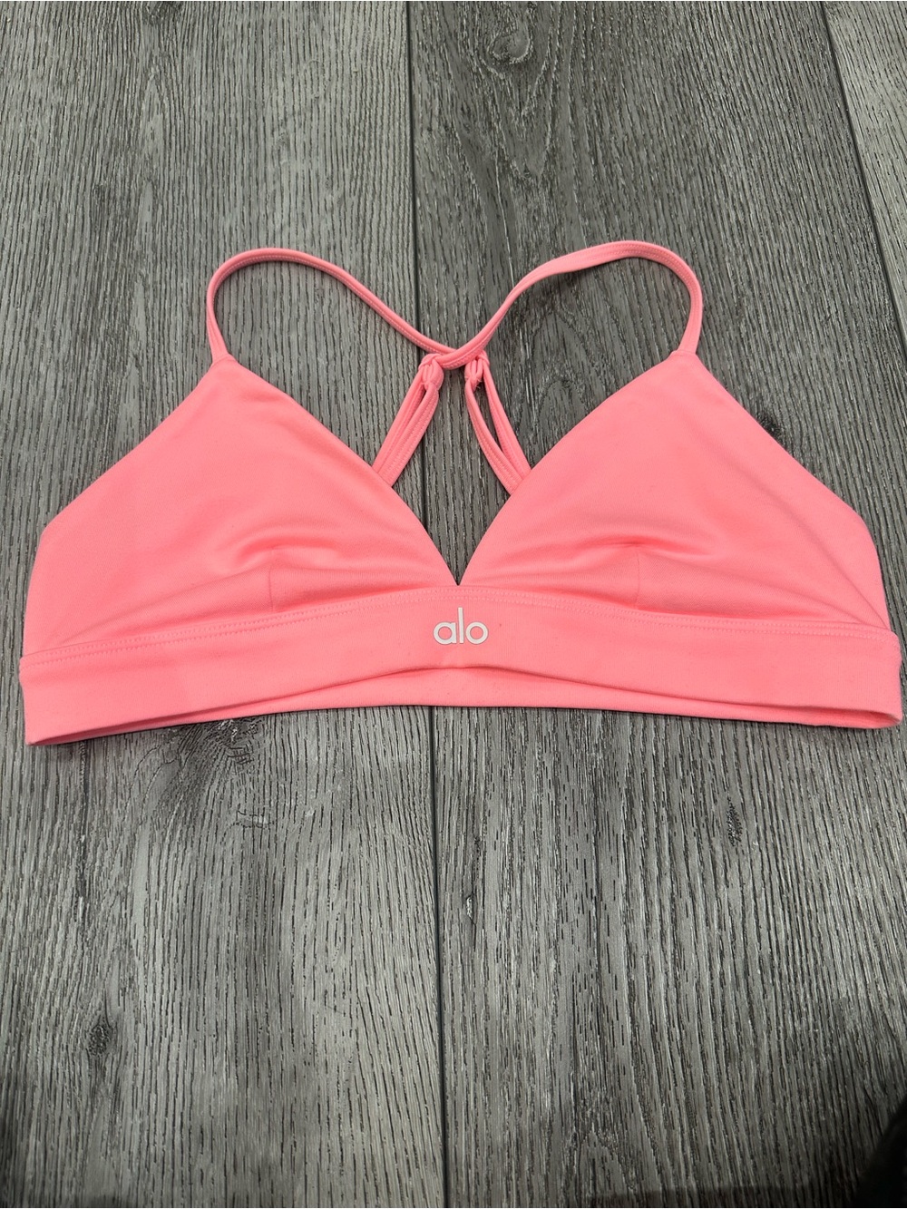 ALO Yoga Coral Pink Strappy Sports Bralette